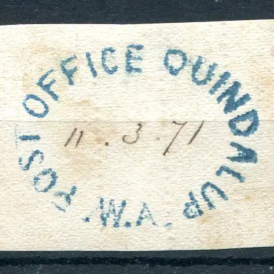 Quindalup PO 3 Complete strike in blue ink on ...