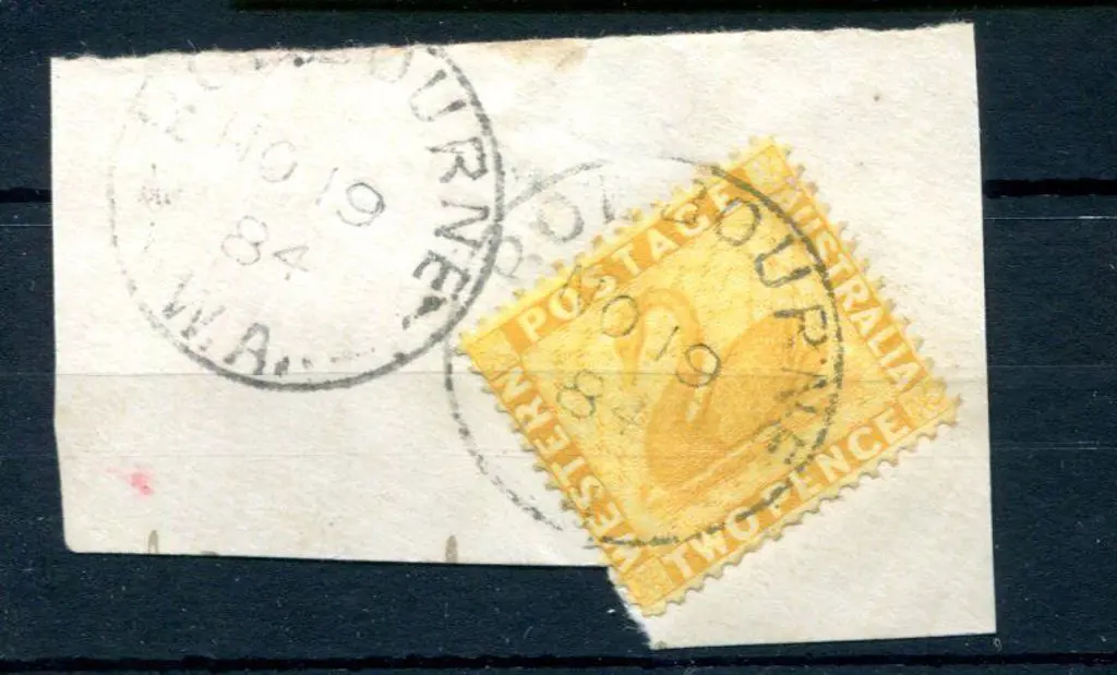 Roebourne 3a Complete strike on 2d yellow swan on ... Image 1++