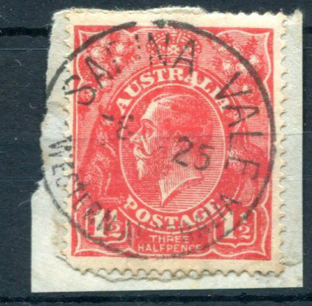 Sabina Vale A26 on 1½d red KGV on piece with 8 ? ... Image 1++