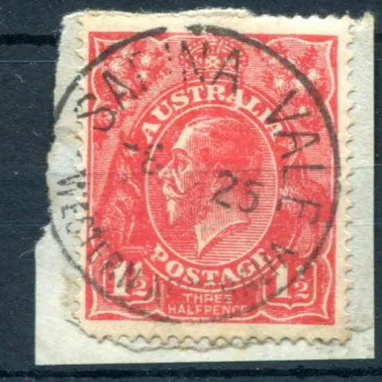 Sabina Vale A26 on 1½d red KGV on piece with 8 ? ...