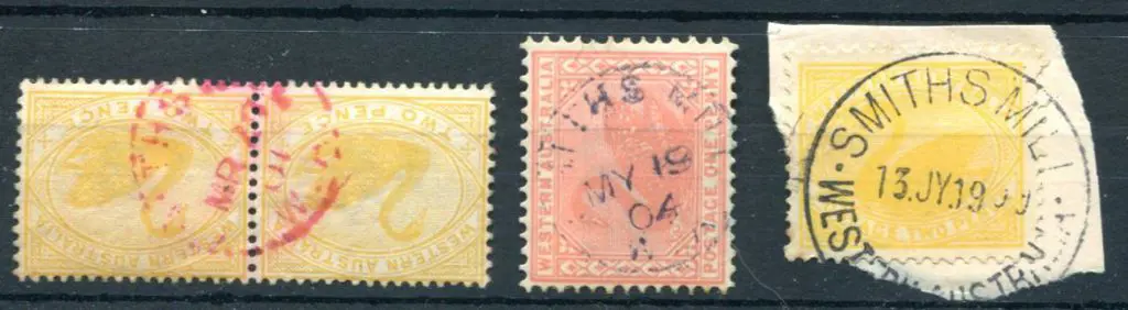 Smiths Mill 3b on 2d yellow swan in red ink for MR ... Image 1++