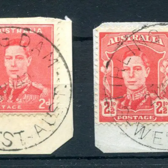 Stirling Dam E31a on 2d red KGVI on piece for 9 MY ...