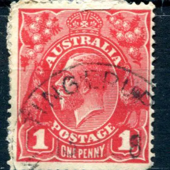 Tingerup 40% clear strike on 1d red KGV dated 13 ? ...