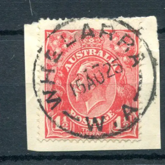 Whelarra C28 Complete strike on 1½d red KGV for 15 ...