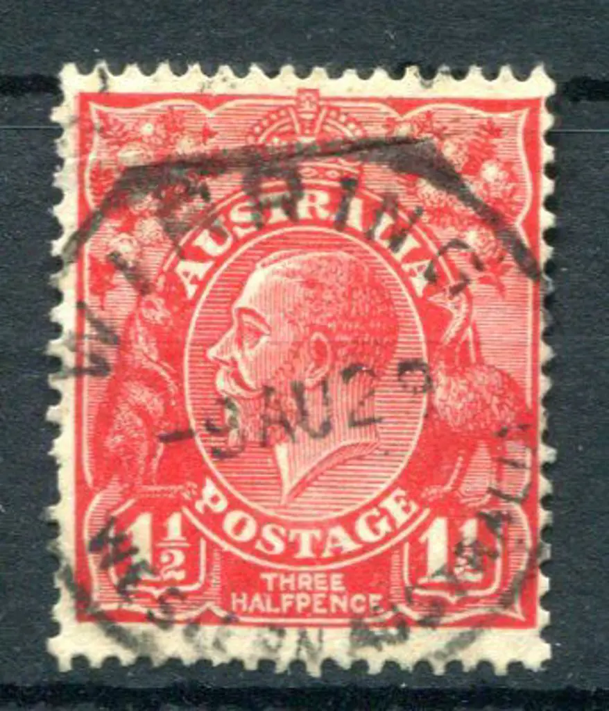 Wirring A27 95% strike on 1½d red KGV for 9 AU 29. ... Image 1++