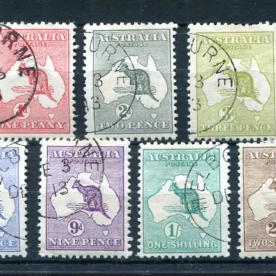 ½d to 5/- (excl 2½d) CTO set with Melbourne DEC 3 ...
