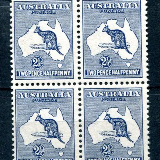 2½d indigo block of 4. Superb MUH & well centred. ...