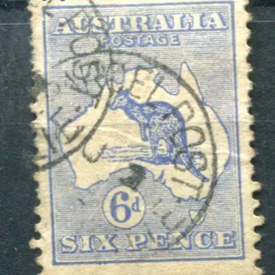 6d blue with inverted wmk. Good used with neat ...