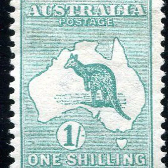 1/- green aniline with shading flaws under the "E" ...