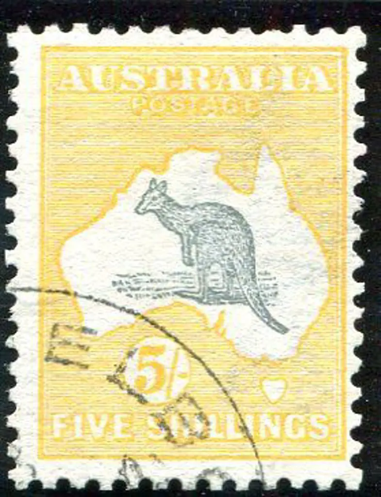 5/- grey & yellow. CTO with part Melbourne cds at ... Image 1++