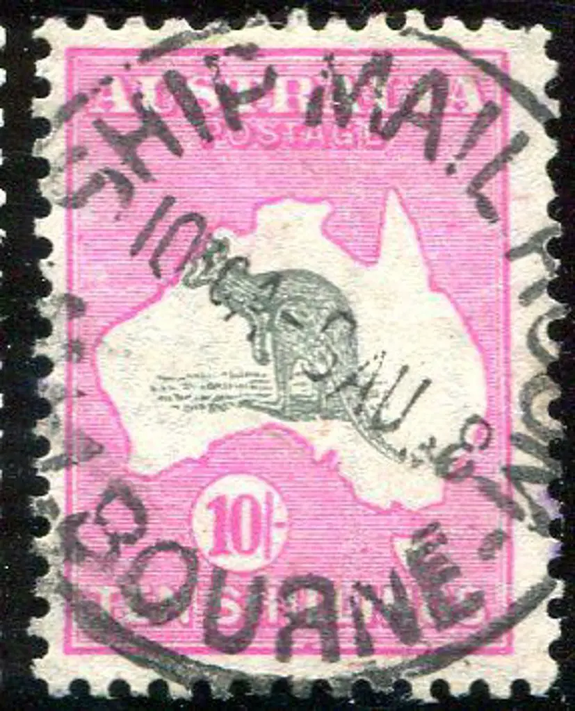 10/- grey & pink with "very short Spencer's Gulf" ... Image 1++