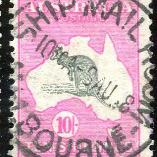 10/- grey & pink with "very short Spencer's Gulf" ...
