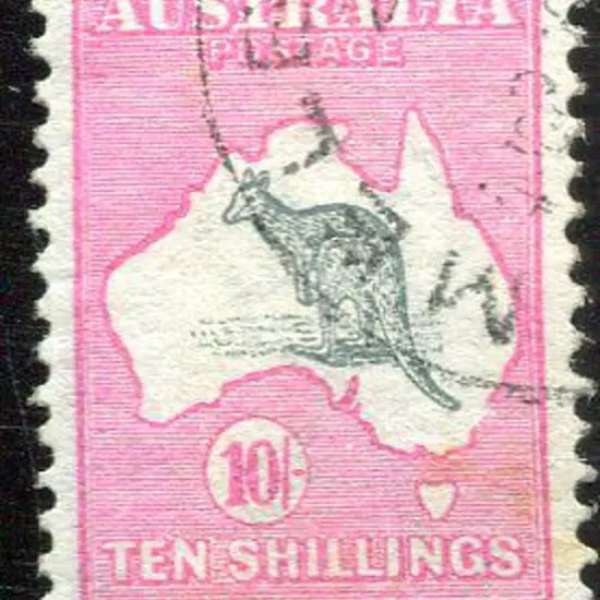 10/- slate & pink. Fine used, centred high with ...