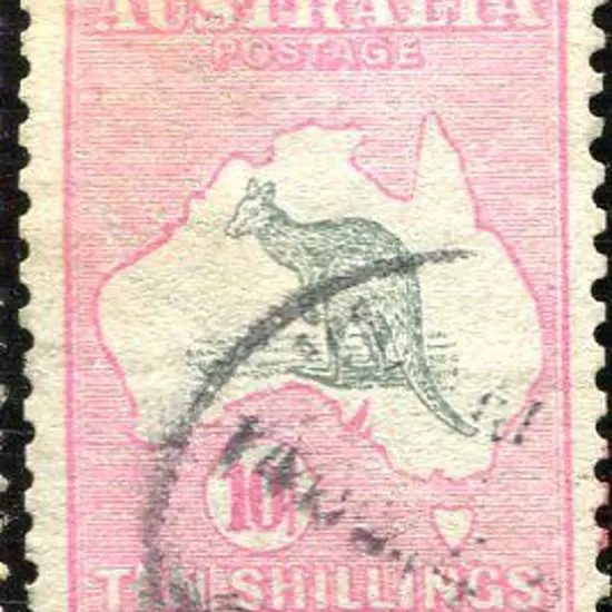 10/- grey & pink. Fine used with indistinct cds. ...
