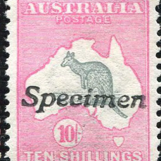 10/- grey & pink ovptd "Specimen" type B. Fresh ...