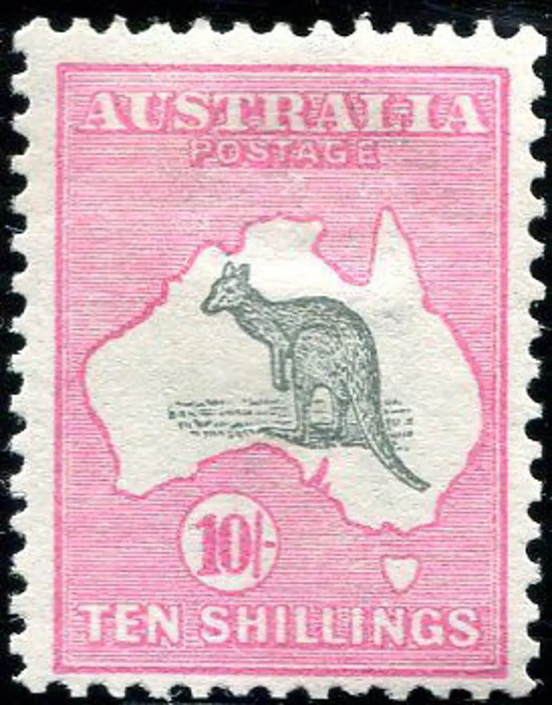 10/- grey & pink. MLH, centered slightly low right ... Image 1++