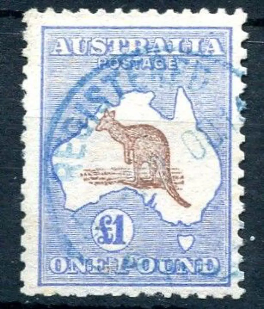 £1 red-brown & blue. Fine used with blue ... Image 1++