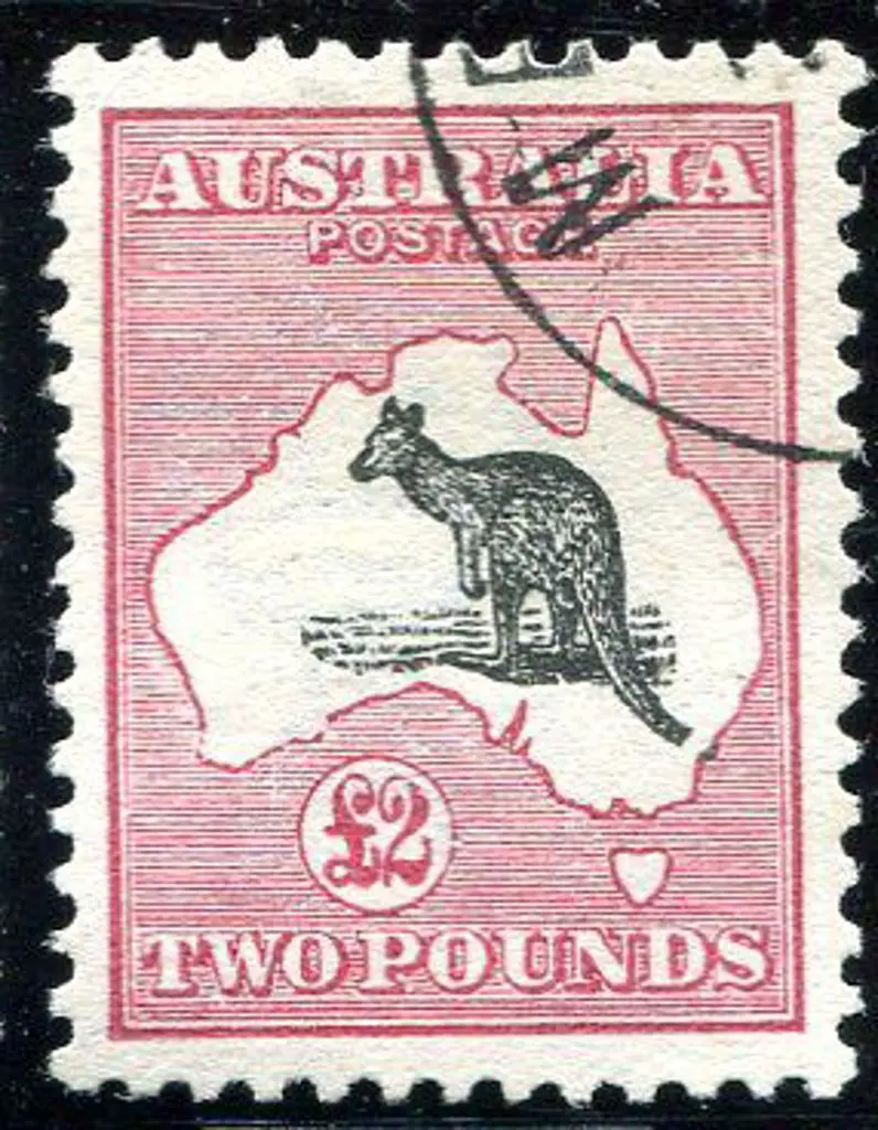 £2 black & rose with "broken tail on kangaroo" ... Image 1++