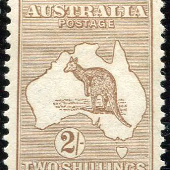 2/- light brown. MLH/MH, centred slightly low. ...