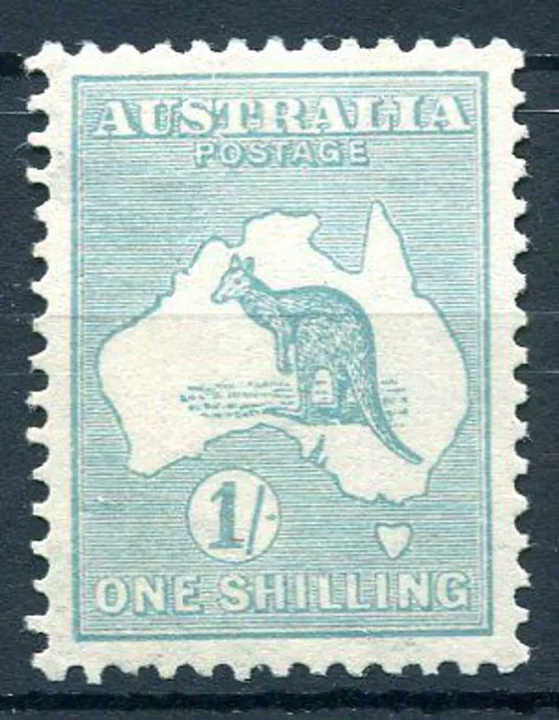 1/- blue-green with sideways wmk. MVLH with very ... Image 1++