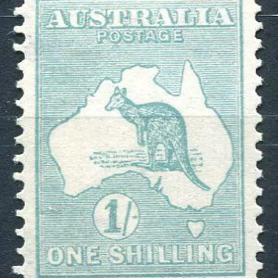1/- blue-green with sideways wmk. MVLH with very ...