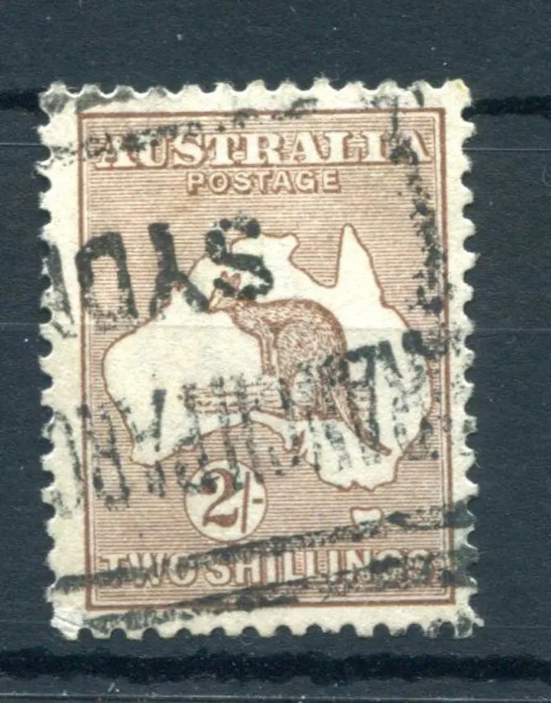 2/- brown with inverted wmk. Postally used with ... Image 1++