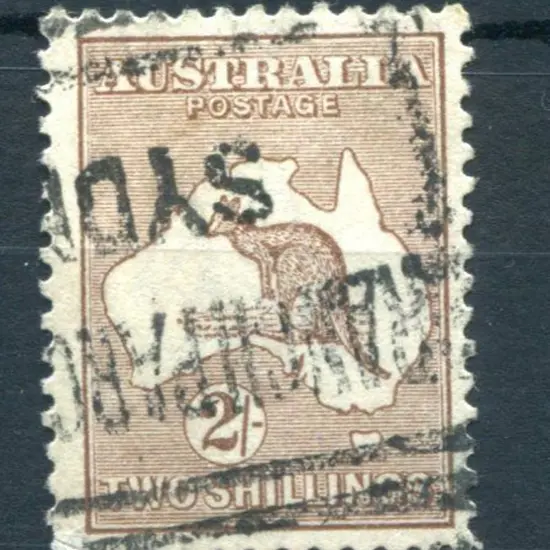 2/- brown with inverted wmk. Postally used with ...