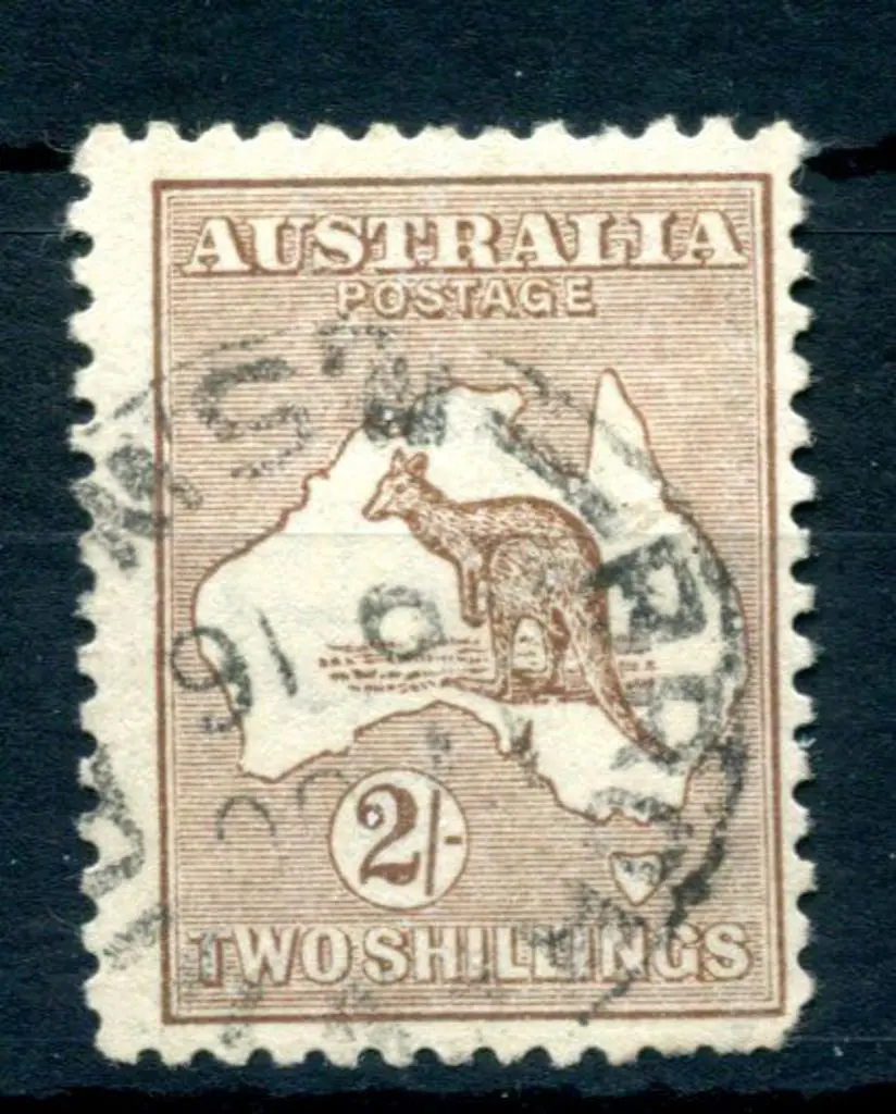 2/- pale brown with inverted wmk. Fine postally ... Image 1++