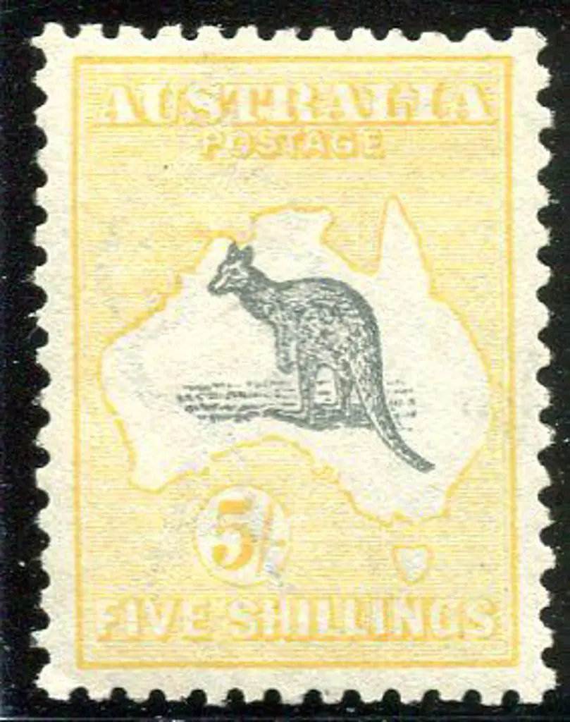5/- grey & yellow with "Spencer's Gulf very short" ... Image 1++