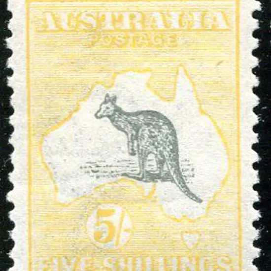 5/- grey & deep yellow. Fresh MVLH & well centred. ...
