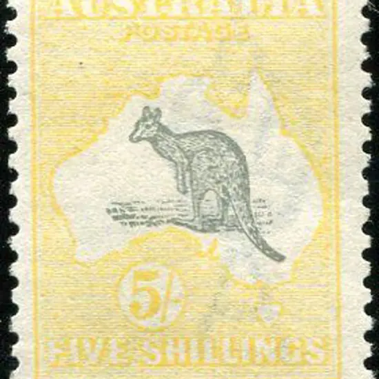 5/- grey & pale yellow. Fine MUH. Centred high but ...