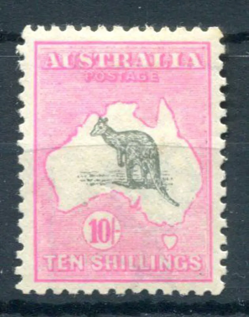 10/- grey & aniline pink. MH with small hinge ... Image 1++