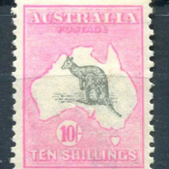 10/- grey & aniline pink. MH with small hinge ...