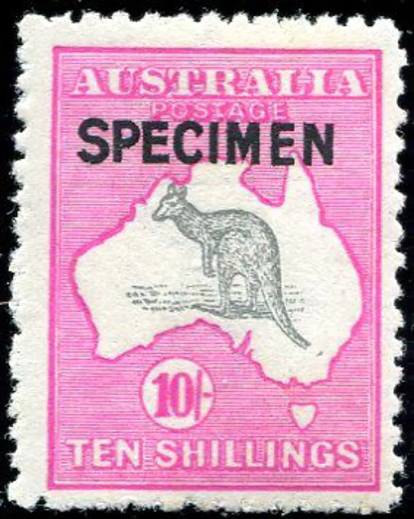 10/- grey & deep aniline-pink ovptd "SPECIMEN" ... Image 1++