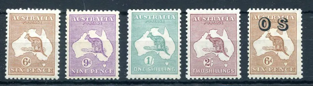 6d MLH, 9d MLH, 1/- MUH & 2/- MLH Plus 6d ovptd ... Image 1++