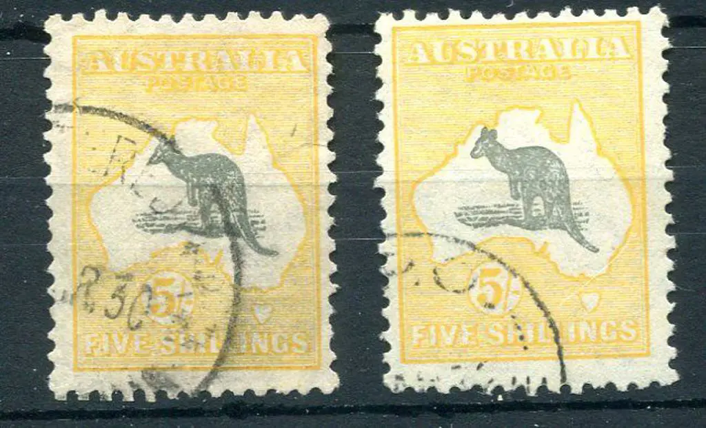 1929/30 Small Multiple Watermark 5/- dark grey & ... Image 1++