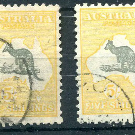 1929/30 Small Multiple Watermark 5/- dark grey & ...