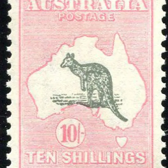 1929/30 Small Multiple Watermark 10/- grey & pink. ...