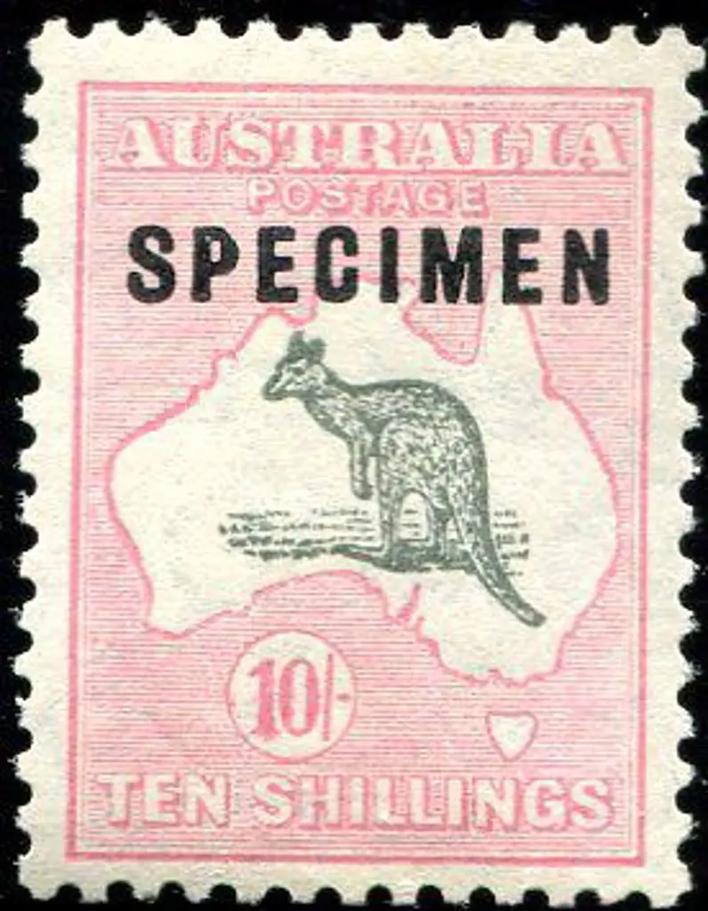 1929/30 Small Multiple Watermark 10/- grey & pink ... Image 1++