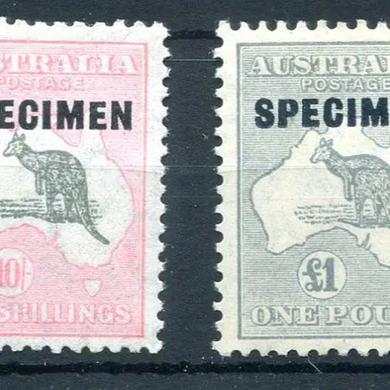1931-47 CofA 10/- grey & aniline pink & £1 grey ...