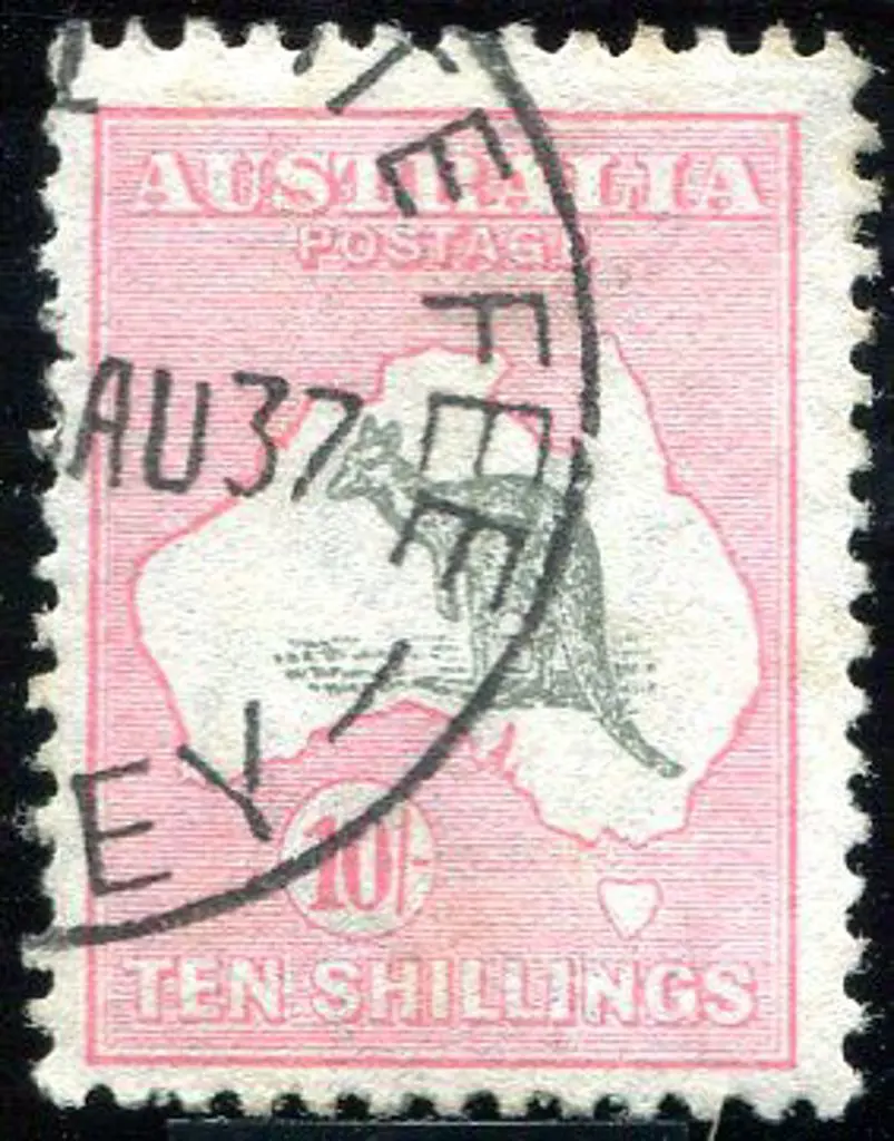 1931-47 CofA 10/- grey & pink with "weeping ... Image 1++