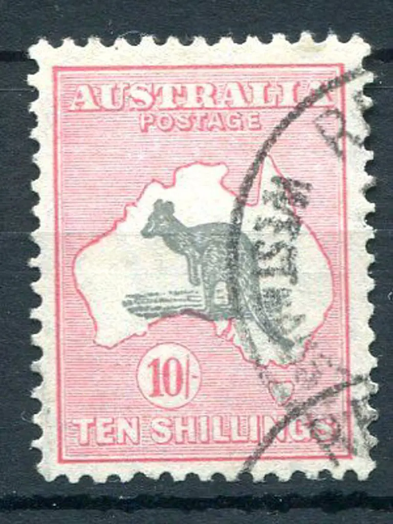 1931-47 CofA 10/- grey-black & rose-crimson. Fine ... Image 1++