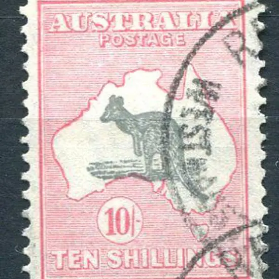 1931-47 CofA 10/- grey-black & rose-crimson. Fine ...