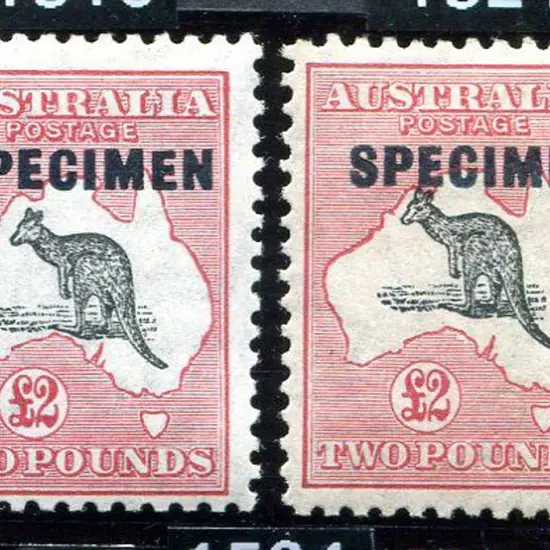 1931-47 CofA £2 grey black & rose-crimson x 2. ...