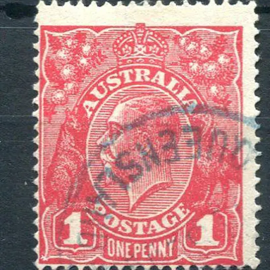 1914-20 Single Watermark 1d carmine-red Die III ...