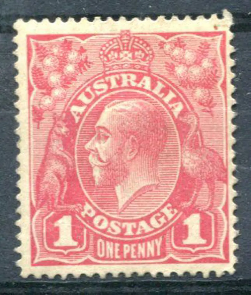 1914-20 Single Watermark 1d carmine-pink Die II. ... Image 1++