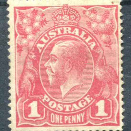 1914-20 Single Watermark 1d carmine-pink Die II. ...