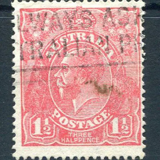 1914-20 Single Watermark 1½d pale pink with ...
