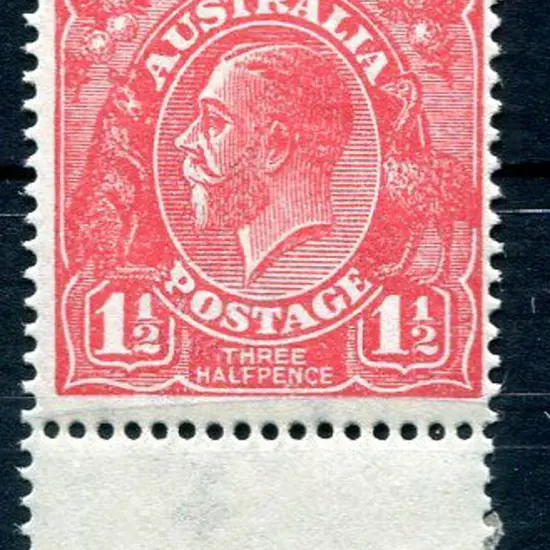 1914-20 Single Watermark 1½d red KGV with inverted ...