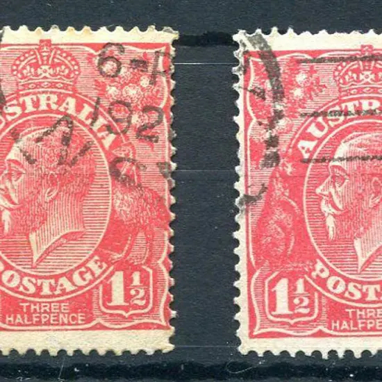 1914-20 Single Watermark 1½d red, die I with ...